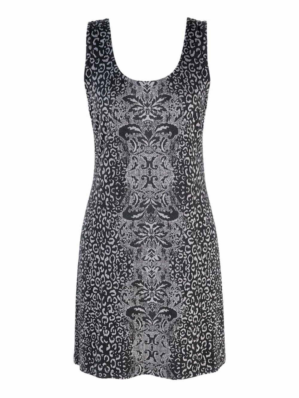 Athleta Shayla Dress Black Savannah Print Sleeveless Athletic Shift Stretch | S